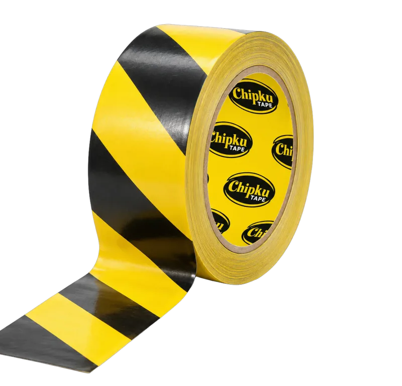 Yellow and black hazard anti-skid tape